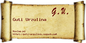 Guti Urzulina névjegykártya